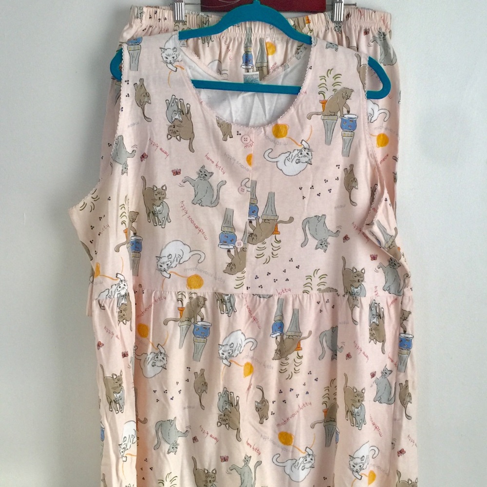 🆕Nordstrom | Cat Lover 2 Piece PJ Set Shorts Top - Picture 1 of 6